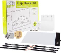 Amazon Com Ittybitty Led Light Pad Flip Book Kit For Kids Drawing And Tracing Animation Tablet With 480 Sheets Of Premium Flip Book Paper Rubber Erasers 6 Artist Drawing Pencils
