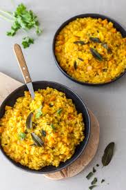 Meatless monday never tasted so good. Vegan Pumpkin Puree Sage Risotto Vibrant Plate