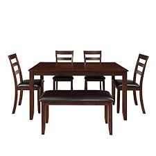 Get 5% in rewards with club o! Upc 726972241080 Gheda 6 Piece Wood Dining Table Set Modern Kitchen Dinette Rectangular Table With 4 Chairs And Bench For Bar Pub Breakfast Nook Home Apartment Dining Room Furniture Contemporary Style Espresso Barcode Index