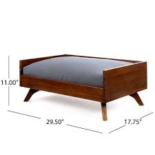 Doran Mid Century Rectangle Acacia Wood Dog Bed By Christopher Knight Home N A Overstock Com Shopping The Best Deals On Dog Sofas Chair Beds Kopek Yataklari Kopek Kulubeleri