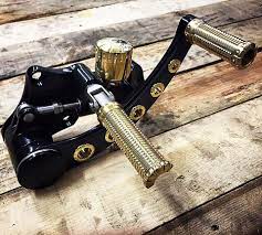 Billet Black With Brass Accents Forward Controls Fit 2000 Up Harley Bikes Cafe Racer Bikes Bobber Motorcycle