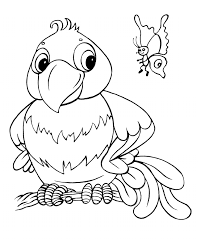 Print and color the best free animal coloring sheets that your kids will enjoy! Cartoon Parrot And Butterfly Coloring Page Free Printable Coloring Pages For Kids