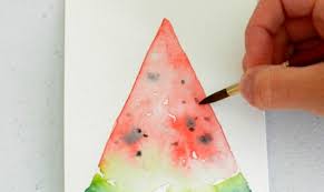 Watermelon Painting 4 Step Watercolor Tutorial Kids and beginners alike can now draw a great looking watermelon and would you like to draw a ripe, juicy watermelon? watermelon painting 4 step watercolor