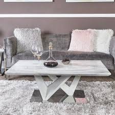 26.4 inches (66 cm) add oodles of style to your home with an exciting range of. Blanche Marble Effect Lounge Coffee Table With A Chrome Foundation Picture Perfect Home