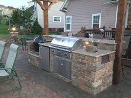 Island With Smoker Fridge 36 Grill Sink And A Bar Ledge That Is 11 Long Patio Kitchen Outdoor Cooking Outdoor Kitchen