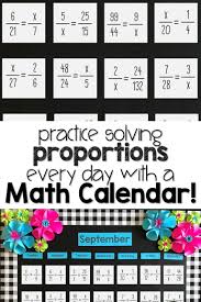 I Love This Proportions Math Calendar For My Classroom Every Day Is Represented By A Math Problem Useful Classroom Dec Calendar Math Middle School Math Math