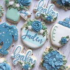 Lively Joy Cookies Co On Instagram Floral Baby Shower Set For A Baby Boy Cookies Were Originally Baby Shower Cookies Baby Shower Desserts Baby Cookies