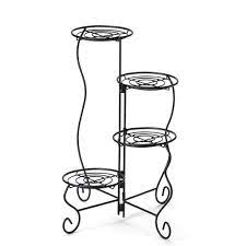 Worth Garden 11 In X 9 In X 27 In 4 Tier Metal Plant Stand Flower Pot Holder 3935 The Home Depot Metal Plant Stand Flower Pot Holder Plant Stand