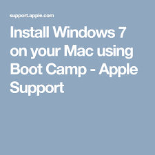 Install Windows 7 On Your Mac Using Boot Camp Apple Support Window Installation Bootcamp