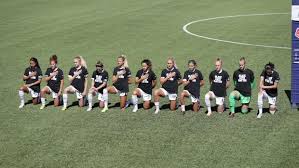 The debate over taking a knee during the national anthem is a distraction from real problems in the us, former nba commissioner david stern told some nfl players, sparked by former san francisco 49ers quarterback colin kaepernick, have been kneeling during the national anthem to draw. Nwsl Players Kneel During The National Anthem Tsn Ca