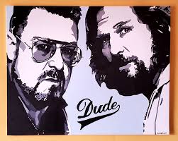 The Big Lebowski Painting: "the Dude" & Walter, Acrylic
