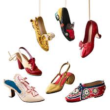 Our Seven Miniature Collectible Shoe Ornaments Express The Fashionable Elan Of Actual Shoes In The Collecti Shoe Ornaments Christmas Shoes Christmas Ornaments