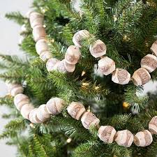 Santas best christmas jewel beaded garland 27ft blue holo clear plastic gems new. Birch Wood Bead Garland Kirklands