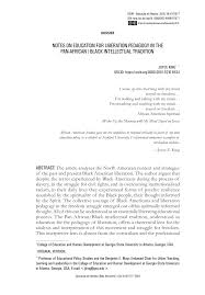 Pdf Notes On Education For Liberation Pedagogy In The Pan African Black Intellectual Tradition