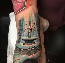Excalibur tattoo designs the famed sword that the lady of the lake gifted to king arthur, excalibur is known the world over as a symbol of kingship, power, and might. Sword In The Stone Disney Tattoos Tattoos Brother Sister Tattoo