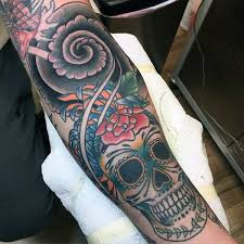 If they loved roses, substitute for the marigolds. 100 Sugar Skull Tattoo Designs For Men Cool Calavera Ink Ideas
