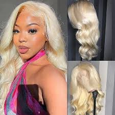 SIYUSI 20Inch 613 Lace Front Wig Human Hair,13x4 HD Transparent Lace, 200%  Density Straight Brazilian Blonde Wig, Pre-Plucked with Baby Hair : Buy  Online at Best Price in KSA