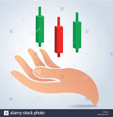 Hand Holding Candle Stick Graph Chart Of Stock Market Stock