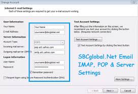 Sbcglobal Email Imap Smtp Pop3 Settings In 2020 Email Settings Email Programs Pop3