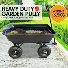 Garden Dump Cart Dumper Wagon Carrier Wheel Barrow 75l Dump Cart Wheelbarrow Yard Wagon