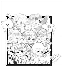 Okay so the yesterday i posted my 2nd work from the bts coloring book and i m. Bt21 Coloring Pages Coloringbay