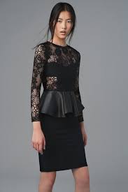 Zara Leather Lace Peplum Dress August 2012 Zara Dresses Fashion Lace Peplum Dress