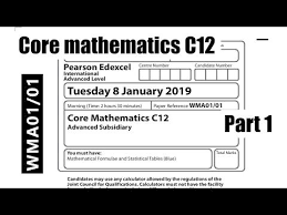 Pibyme Wma01 01 Pearson Edexcel C12 Jan 2019 Part1 Youtube Pearson Edexcel Math Video Lessons Math Videos