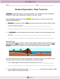 .gizmo answer key unit conversion gizmo worksheet answers pdfsolution answer 6. Student Exploration Plate Tectonics Pdf Free Download