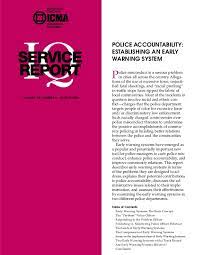 Police Accountability Establishing An Early Warning System Icma Org