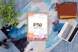 Download Free Flat Lay Poster Frame Psd Mockup Poster Mockup Psd Poster Mockup Free Psd Poster