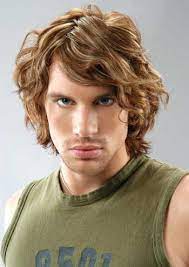 Slightly Curly Men S Hair Style Medium Hair Styles Boys Long Hairstyles Medium Length Hair Men