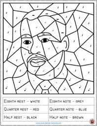 Martin Luther King Jr Music Lessons 12 Color By Music Notes And Rest Click Through T Martin Luther King Jr Activities Martin Luther King Jr Music Coloring