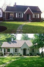 The before and after pics of our exterior house makeover are stunning. Curb Appeal 8 Stunning Before After Home Updates Painted Brick House Home Exterior Makeover House Exterior