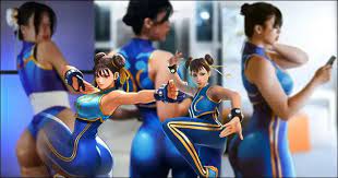 To pull off a sexy Street Fighter Alpha Chun-Li like this cosplayer Syanne  must practically live at the gym