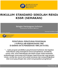 Kurikulum pendidikan jasmani dan kaedah pengajaran kurikulum standard sekolah rendah (kssr) pendidikan. Kurikulum Standard Sekolah Rendah Kssr Semakan