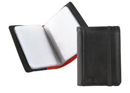 This simple leather wallet has a sleek minimalist design. Pocket Business Card Holder With Elastic Closure Smooth Nava