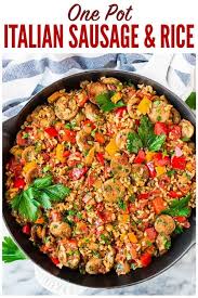 Quick And Easy Italian Sausage And Rice Casserole Cooks In One Pot Smoky Chicken Sausage Sausage Dinner Sausage And Rice Casserole Chicken Recipes Casserole