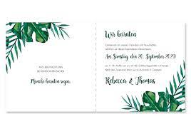 Einladungskarten hochzeit mit palmen und gold : Einladung Rebecca