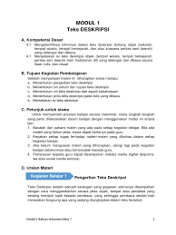 Kami belajar dengan giat di sekolah untuk mendapatkan ilmu yang bermanfaat bagi masa depan.; Modul 1 Bahasa Indoensia Kelas 7 Teks Deskripsi
