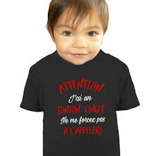 Tee shirt fille ou garçon, tonton ou tata maman marraine parrain cinglé(e)  phrase marrante : enfants-mode-bebe-fille par boutique-neena
