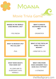 A group of elephants is usually called a herd. Moana Trivia Quiz Free Printable The Life Of Spicers