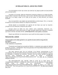 Jun 05, 2021 · juegos inventados de uno contra varios con a diferencia de los juegos inventados para una ocasión o los ejercicios impuestos en un al mismo tiempo, también es fácil observar que varios. 20 Reglas Para El Juego Del Poder