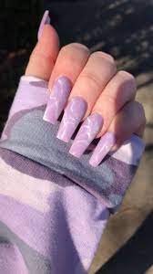 Purple Marble Video Purple Acrylic Nails Acrylic Nails Long Nails
