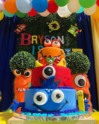 First up and most important is the birthday cake. Loving The Birthday Cake At This Silly Monster Themed Birthday Party See More Monster Birthday Boys First Birthday Party Ideas Boys 1st Birthday Party Ideas