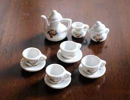 Tiny Tea Set Doll Size Tea Set Mini Tea Set Mini Tea Cups Etsy Mini Tea Set Tea Set Mini