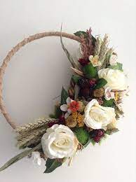 Dried Flower Hoopalternative Bouquetsilk Flower Ring Flower Etsy Alternative Bouquet Flower Wedding Ring Rustic Wedding Signs Diy