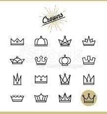 Set Of Line Crown Icons Vector Illustration Crown Illustration Crown Drawing Doodle Drawings