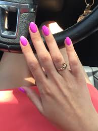 Hot pink coffin acrylic nails. Hot Pink Round Acrylic Nails Rounded Acrylic Nails Oval Acrylic Nails Pink Acrylic Nails