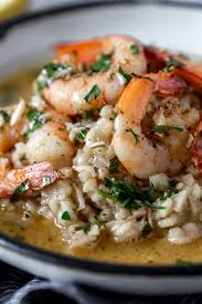 Shrimp Scampi Risotto Cooking With Cocktail Rings Risotto Recipes Scampi Recipe Seafood Risotto