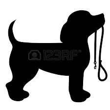 A Black Silhouette Of A Sitting Dog Holding It S Leash In It Dog Silhouette Dog Stencil Silhouette Clip Art